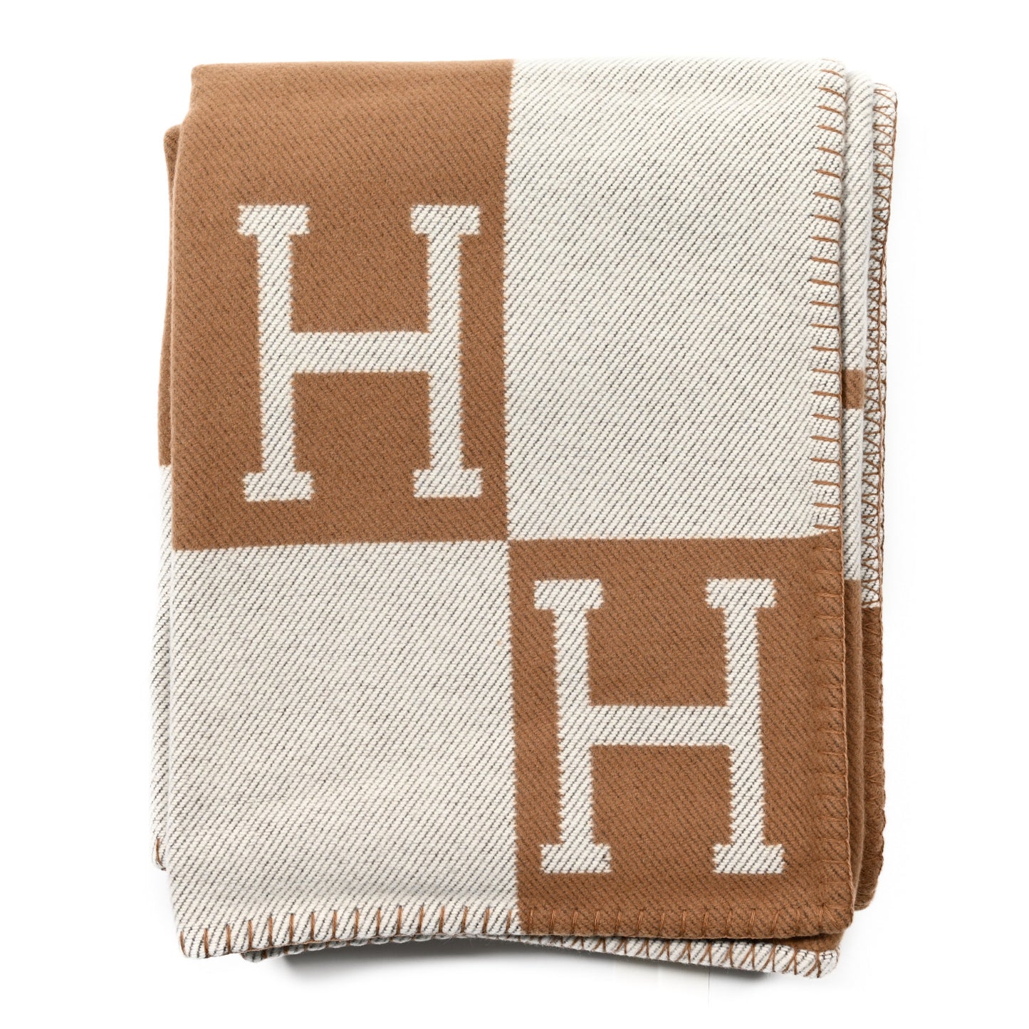 Wool Cashmere Avalon Blanket Ecru Camel