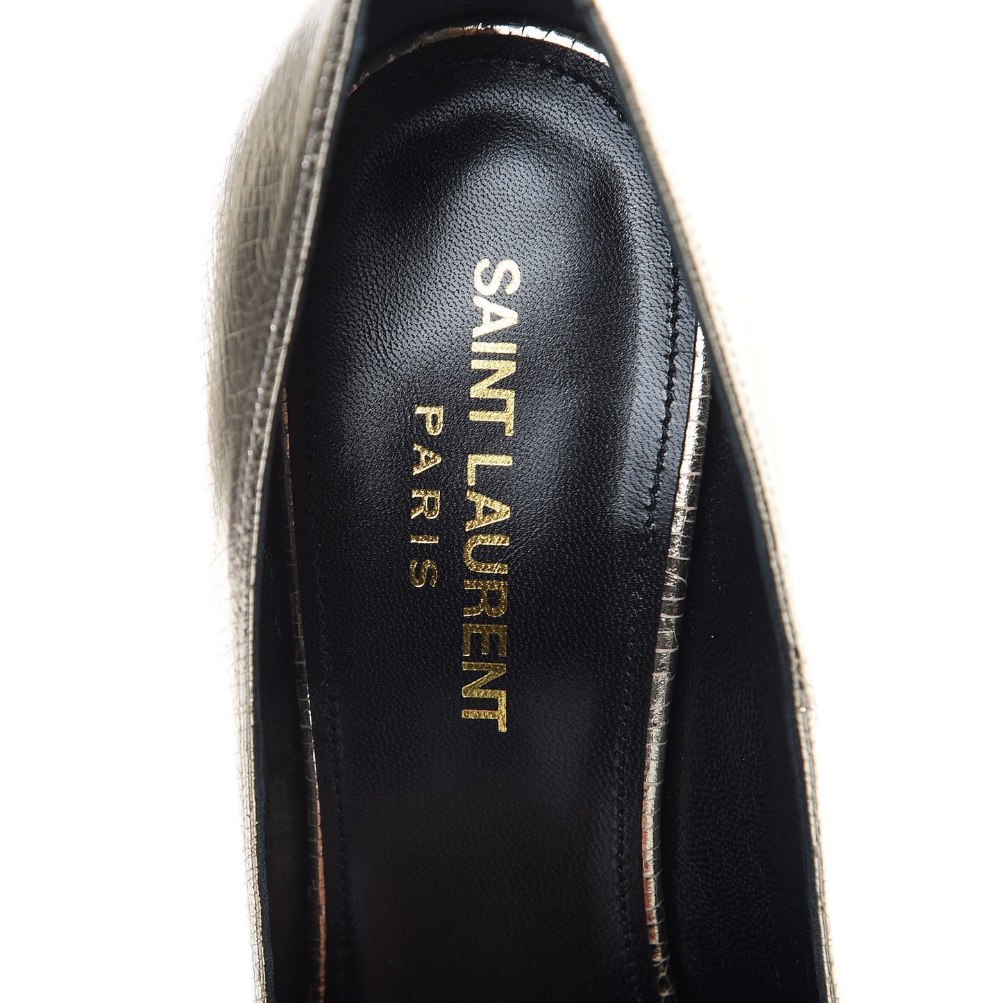 Metallic Supercrack Goatskin Anja 105 Pumps 38.5 Platino