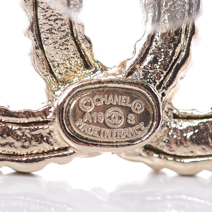 Chanel Crystal Over The Rainbow CC Earrings Gold Multicolor 4 of 5