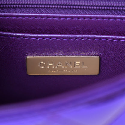 Chanel Mirror Calfskin Metallic Calfskin Quilted Hollywood Boulevard Mini Flap With Star Coin Purse Purple 7 of 12