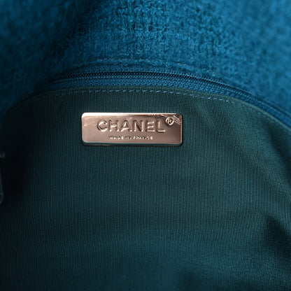 Chanel Tweed Quilted Large Chanel 19 Flap Green 6 of 10