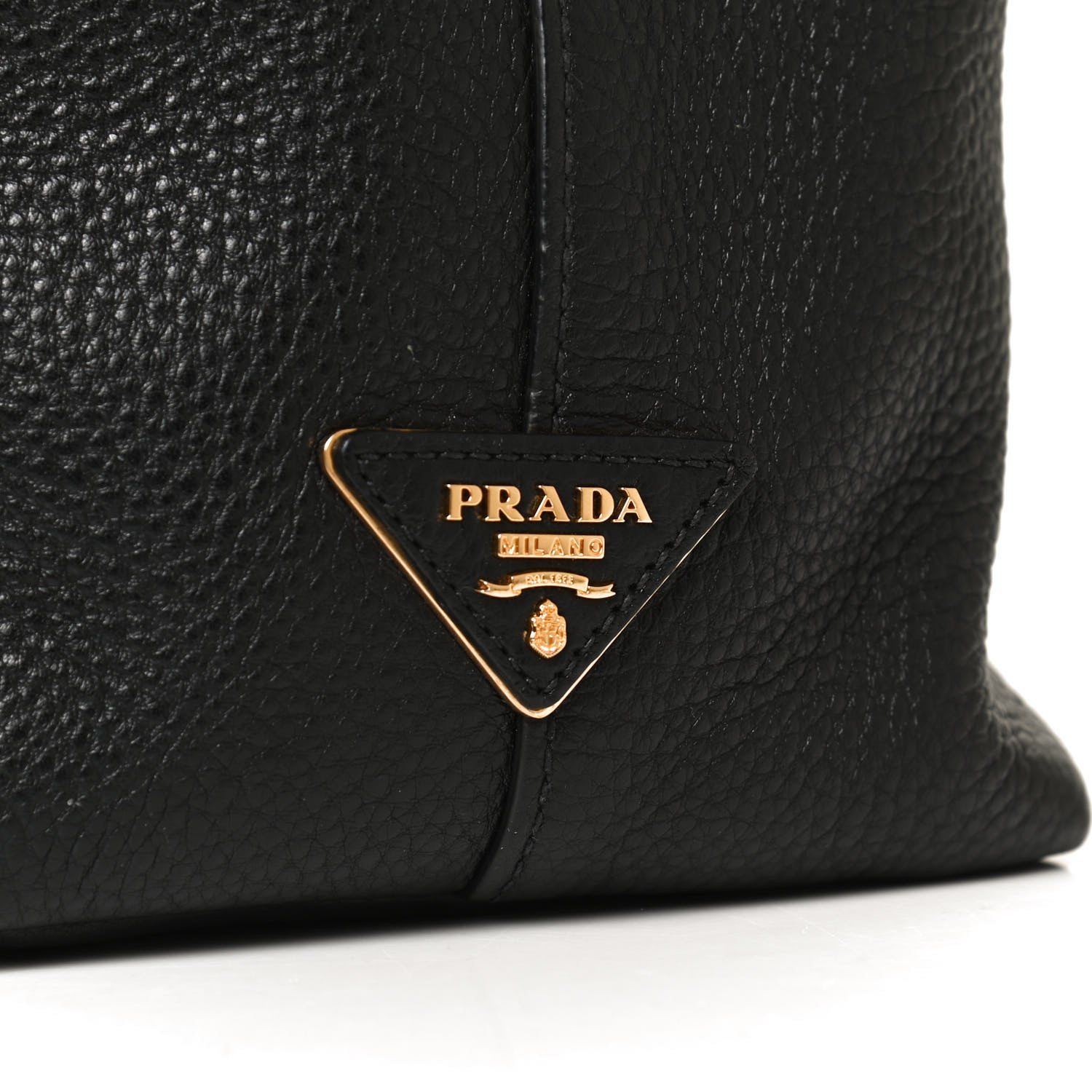 Prada Vitello Phenix Embossed Logo Hobo Black 6 of 10