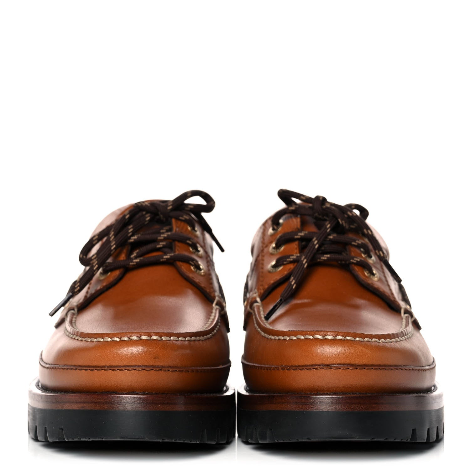 Louis Vuitton Calfskin Mens Summerland Boat Shoes 7.5 Cognac 2 of 11