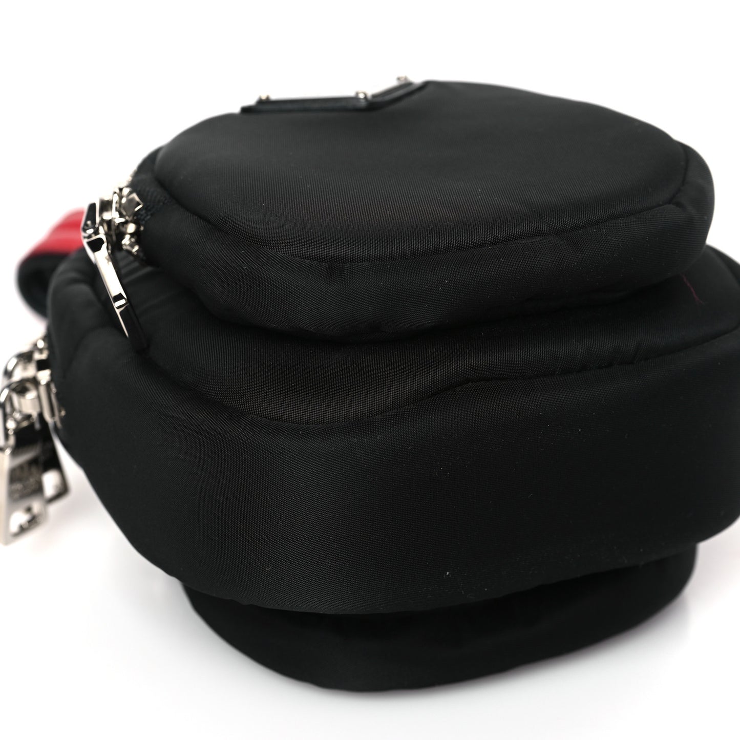 Tessuto Nylon Pocket Small Wristlet Pouch Black Fuoco