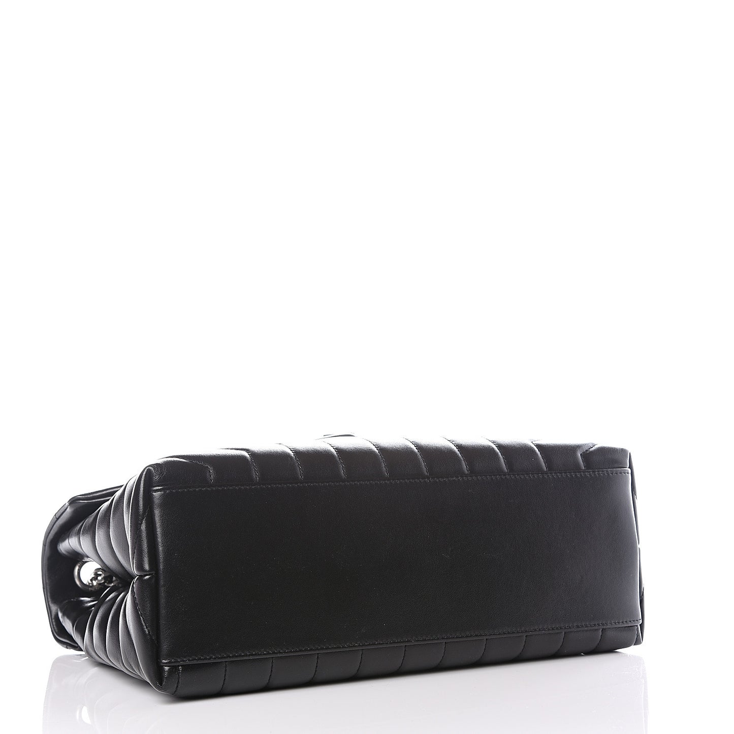 Calfskin Y Quilted Monogram Medium Loulou Chain Satchel Black