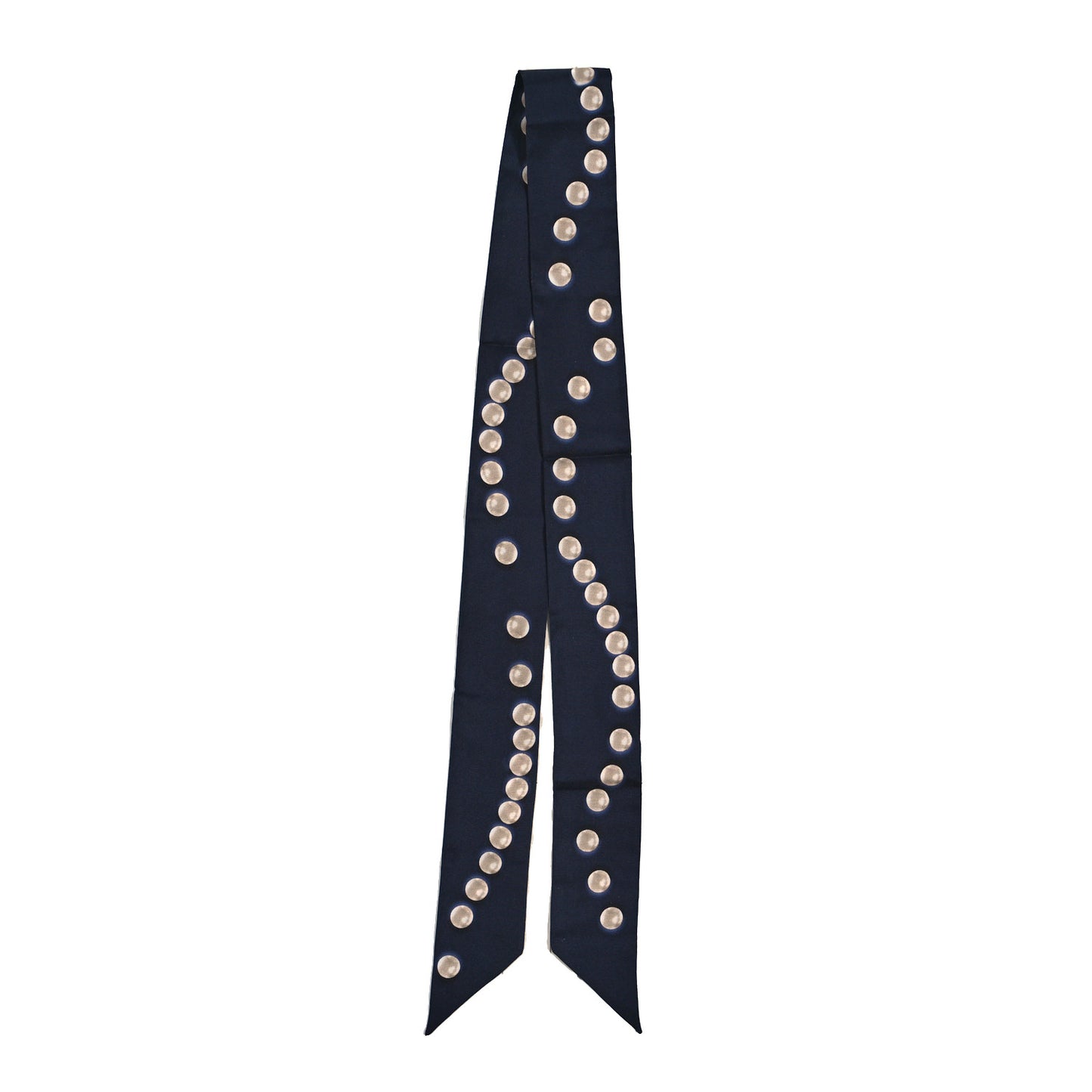 Silk Pearl CC Slim Bandeau Scarf Dark Navy