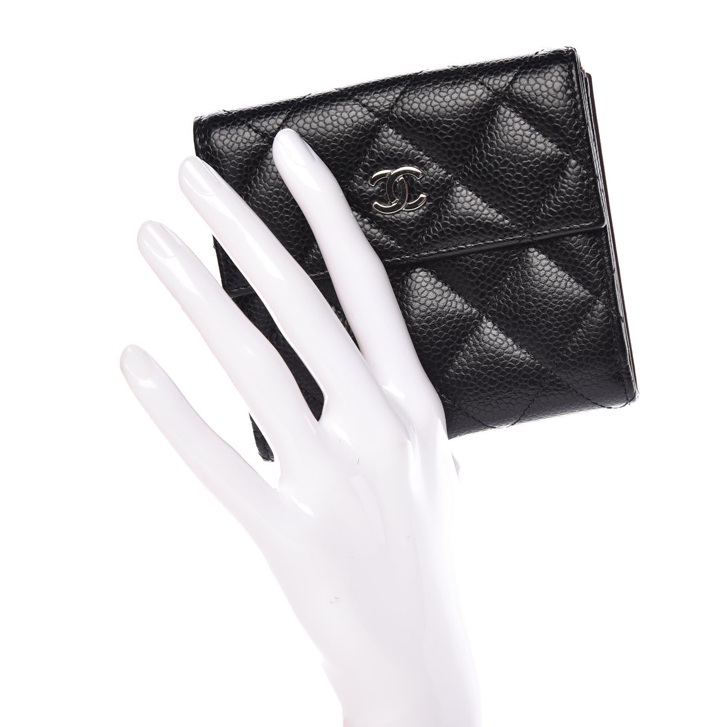 Chanel Caviar Quilted Compact French Flap Wallet Black 2 of 12
