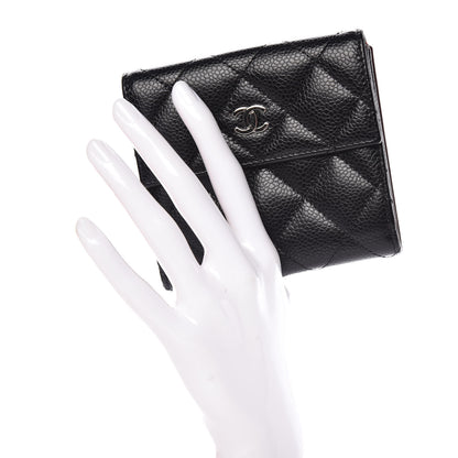 Chanel Caviar Quilted Compact French Flap Wallet Black 2 of 12