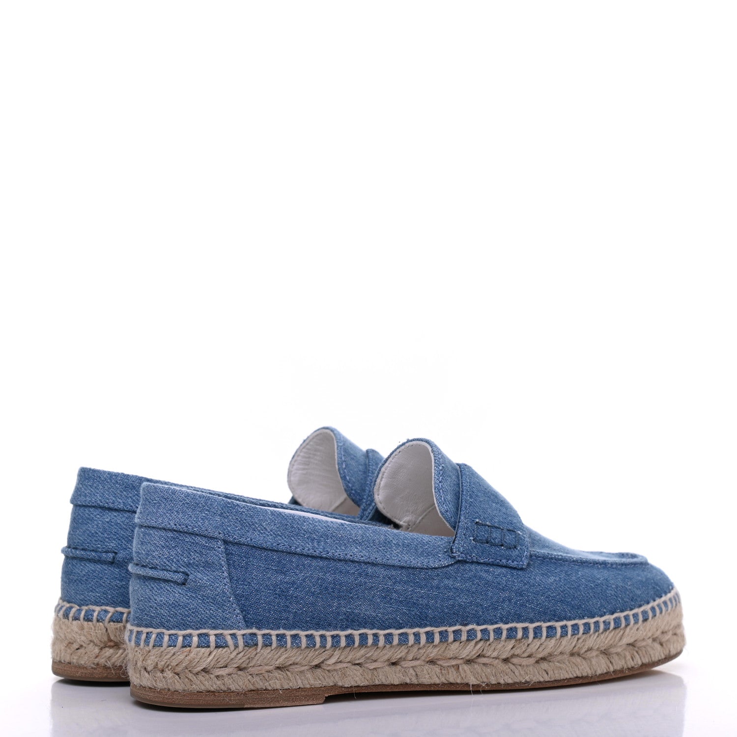 Hermes Denim Canvas Womens Trip Espadrilles 35 Bleu Clair 4 of 9