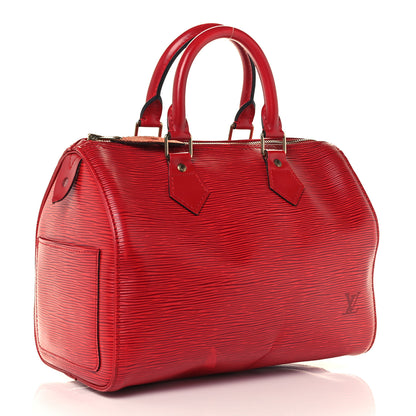 Louis Vuitton Epi Speedy 25 Castillan Red 2 of 8