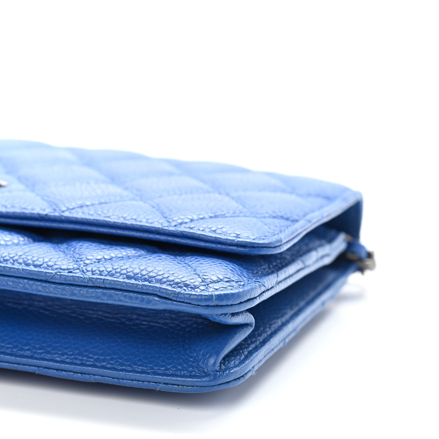 Caviar Quilted Wallet On Chain WOC Blue