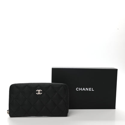Chanel Caviar Quilted Medium Zip Around Wallet Black 9 of 9
