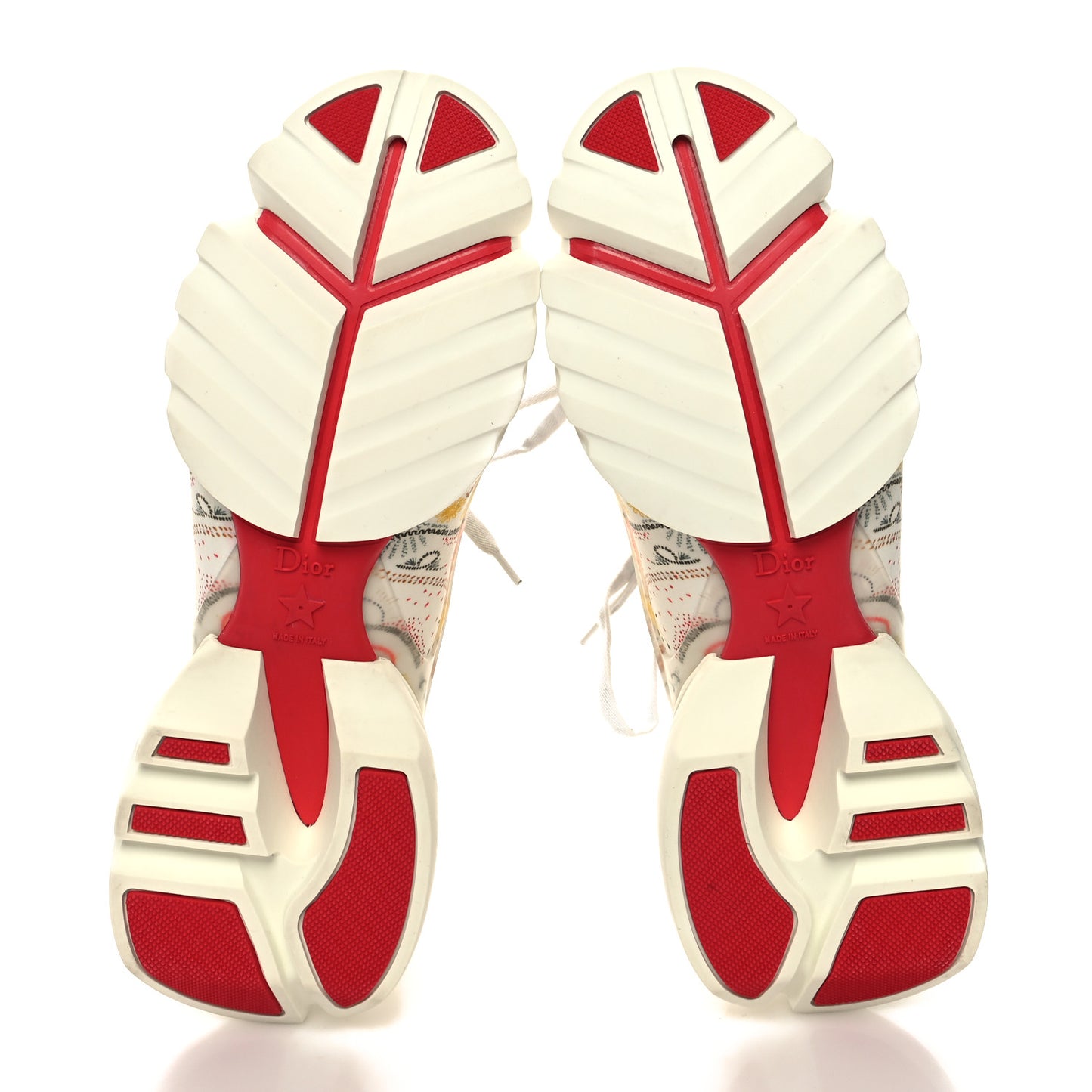 Neoprene Rubber Print Womens D-Connect Sneakers 39 White Red Multicolor