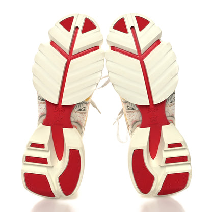 Christian Dior Neoprene Rubber Print Womens D-Connect Sneakers 39 White Red Multicolor 5 of 8