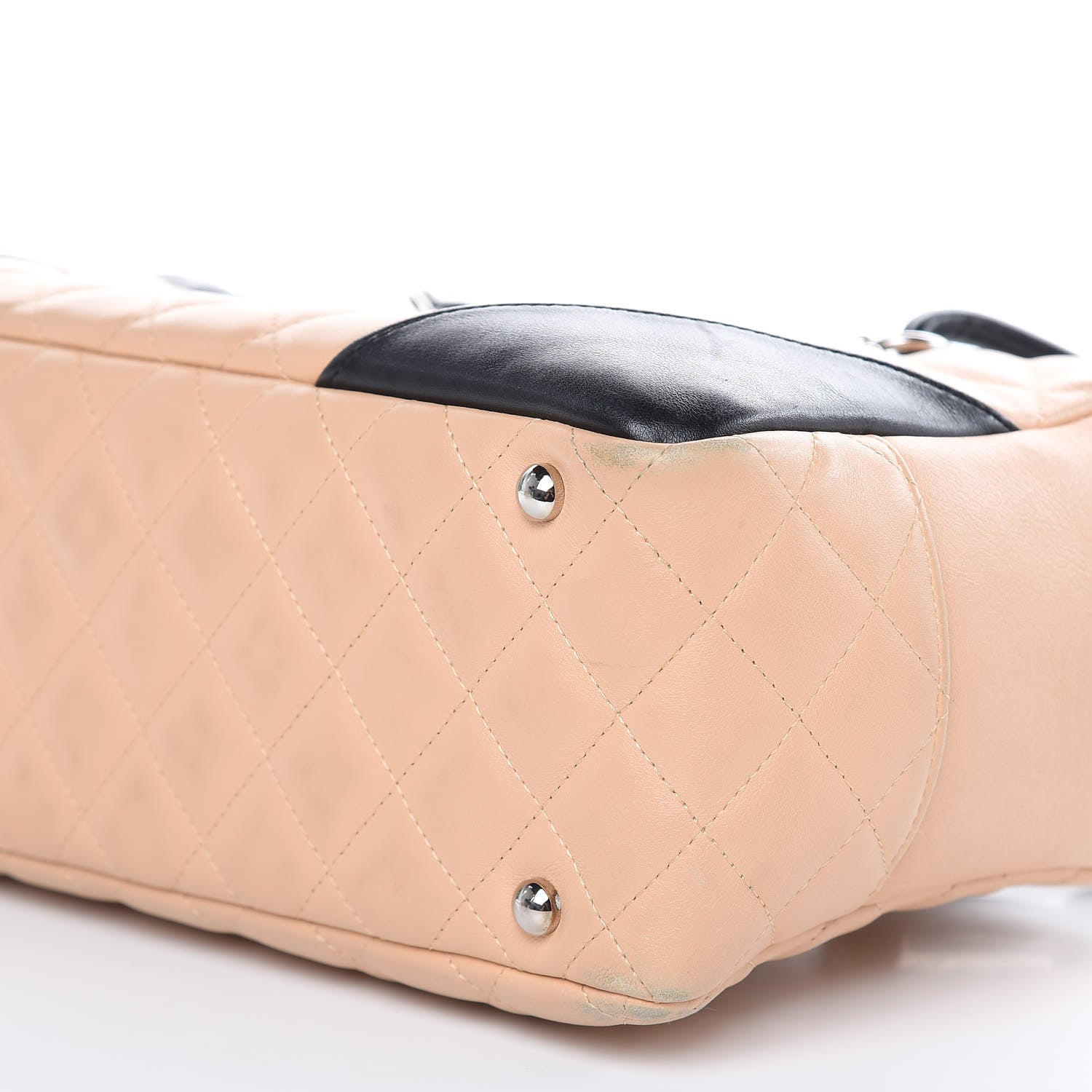 Chanel Calfskin Quilted Large Cambon Bowler Beige Black 10 of 16