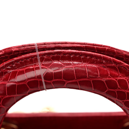 Christian Dior Alligator Crystal Mini Lady Dior Red 12 of 12