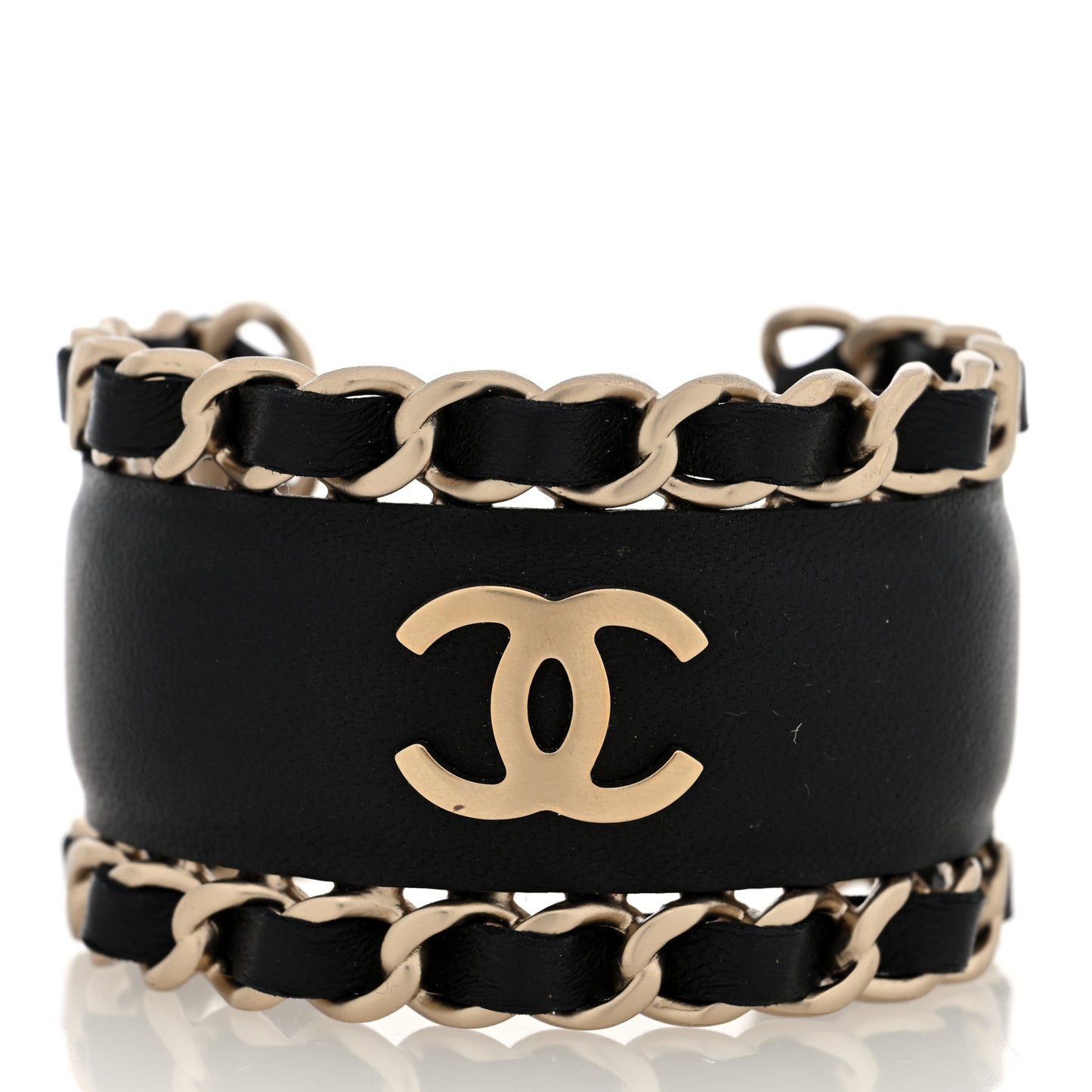 Lambskin Chain CC Cuff S Black Gold
