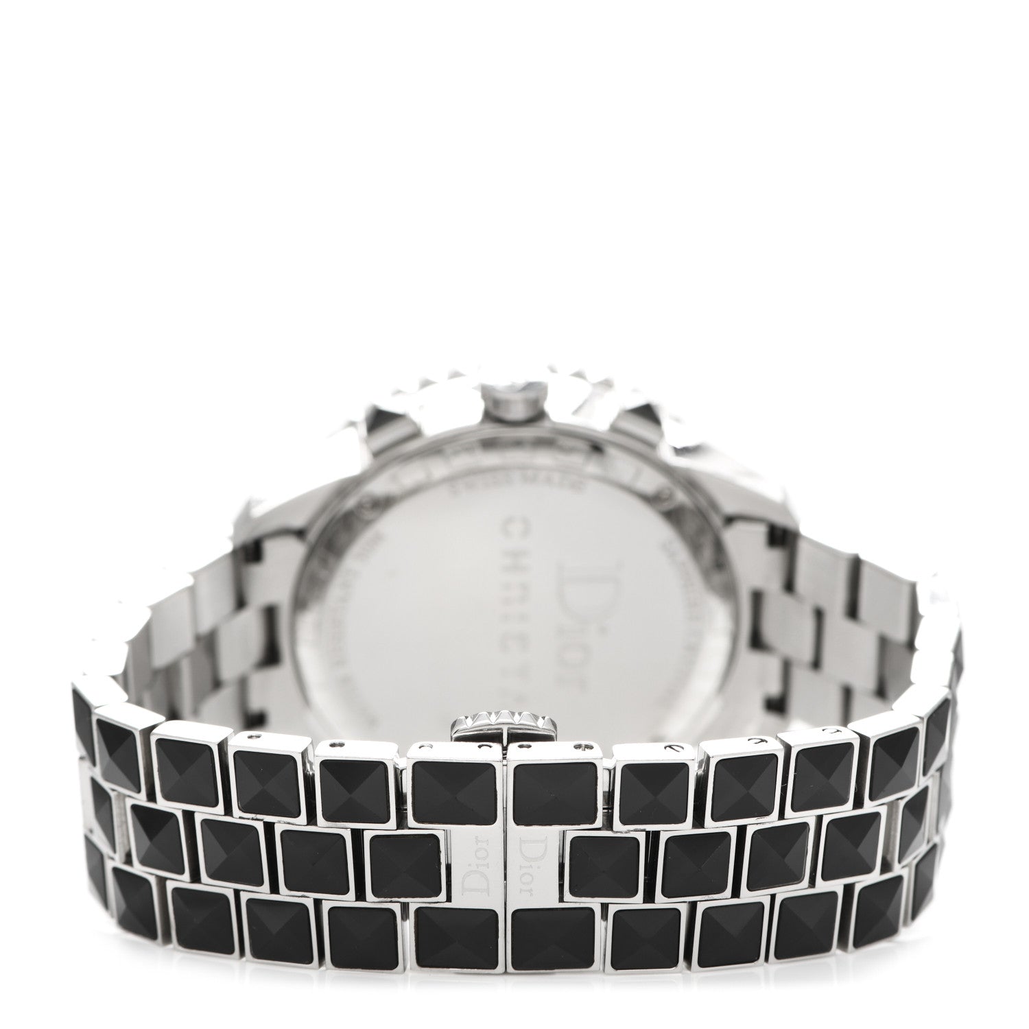 Christian Dior Stainless Steel Diamond Pave Bezel Sapphire 38mm Christal Chronograph Quartz Watch Black 3 of 5