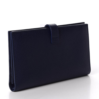 Saint Laurent Grained Calfskin Sac De Jour Souple Thin Wallet Saphir 4 of 7