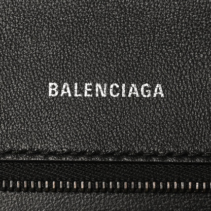 Balenciaga Shiny Calfskin Monochrome Crocodile Embossed Small Hourglass Top Handle Bag Black 5 of 9