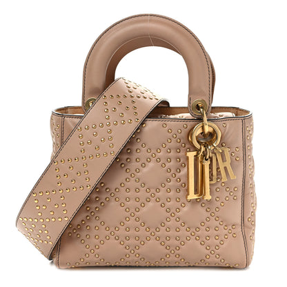 Christian Dior Calfskin Cannage Studded Small Supple Lady Dior Light Pink 1 of 11