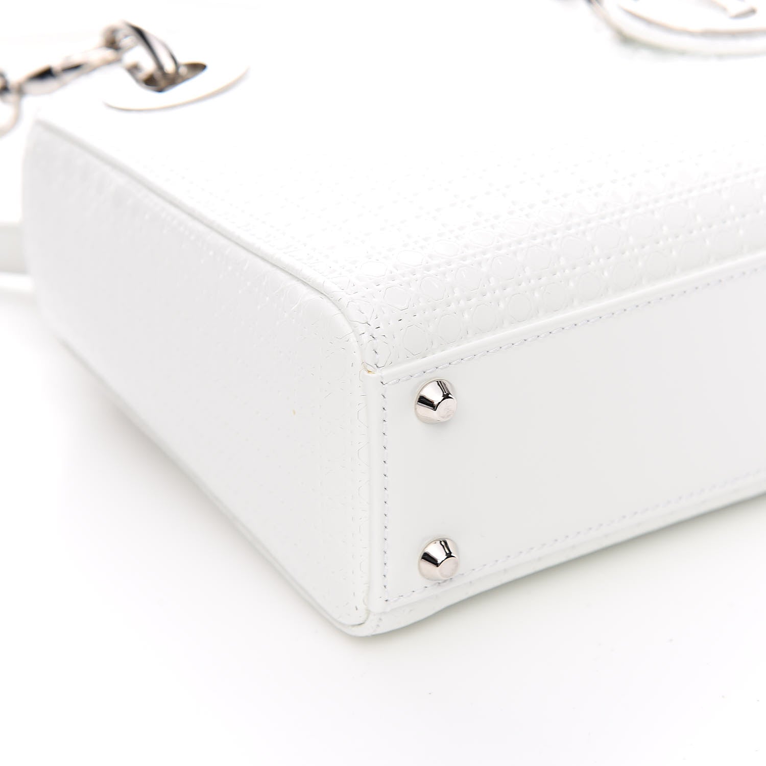 Christian Dior Patent Micro-Cannage Mini Lady Dior White 10 of 13