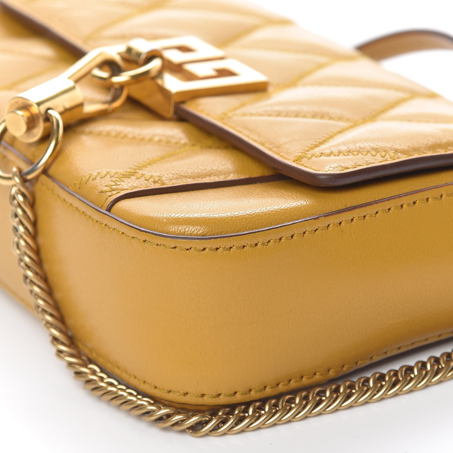 Givenchy Goatskin Quilted GV3 Mini Pocket Convertible Bag Golden 8 of 11