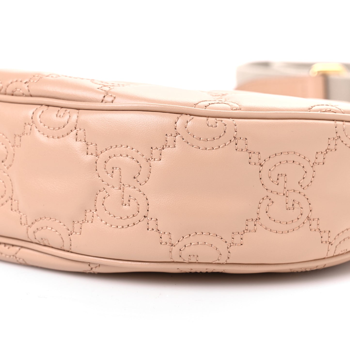 Calfskin GG Matelasse Small Hobo Shoulder Bag Perfect Pink Natural