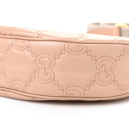Gucci Calfskin GG Matelasse Small Hobo Shoulder Bag Perfect Pink Natural 10 of 10