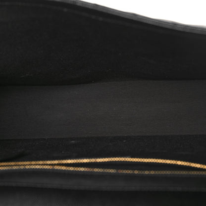 Saint Laurent Grain De Poudre Matelasse Chevron Large Monogram Satchel Black 5 of 9