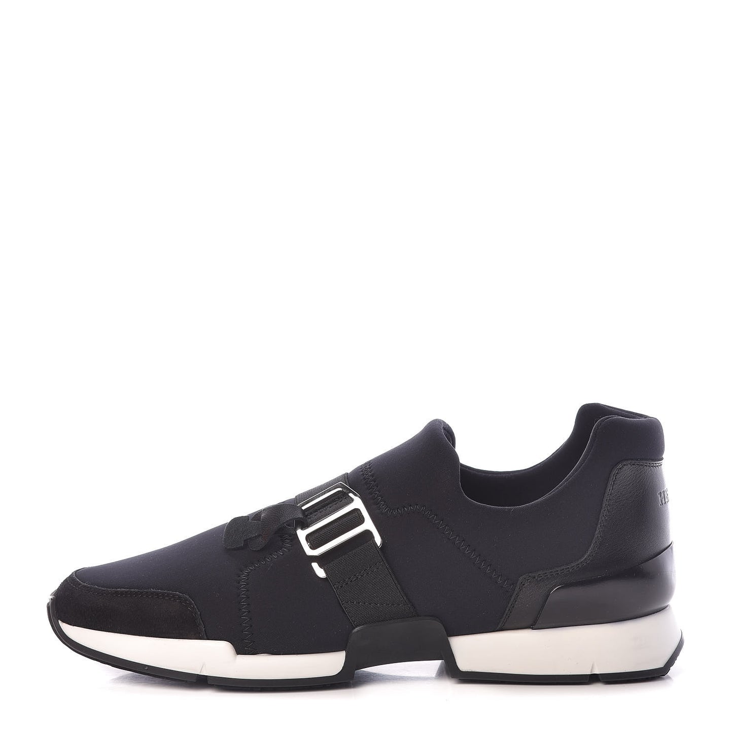 Technical Canvas Calfskin Run Sneakers 36 Black