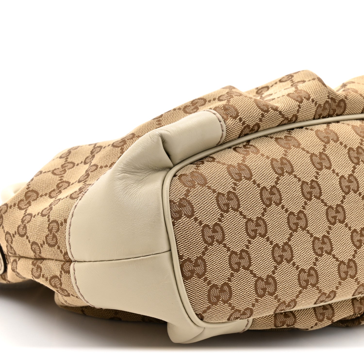 Gucci Monogram Margaux Calfskin Medium Sukey Top Handle Bag Beige Ebony Mystic White 10 of 11