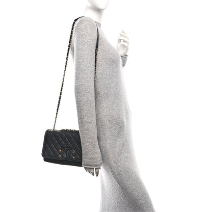 Chanel Caviar Quilted Medium CC Filigree Flap Black 2 of 10