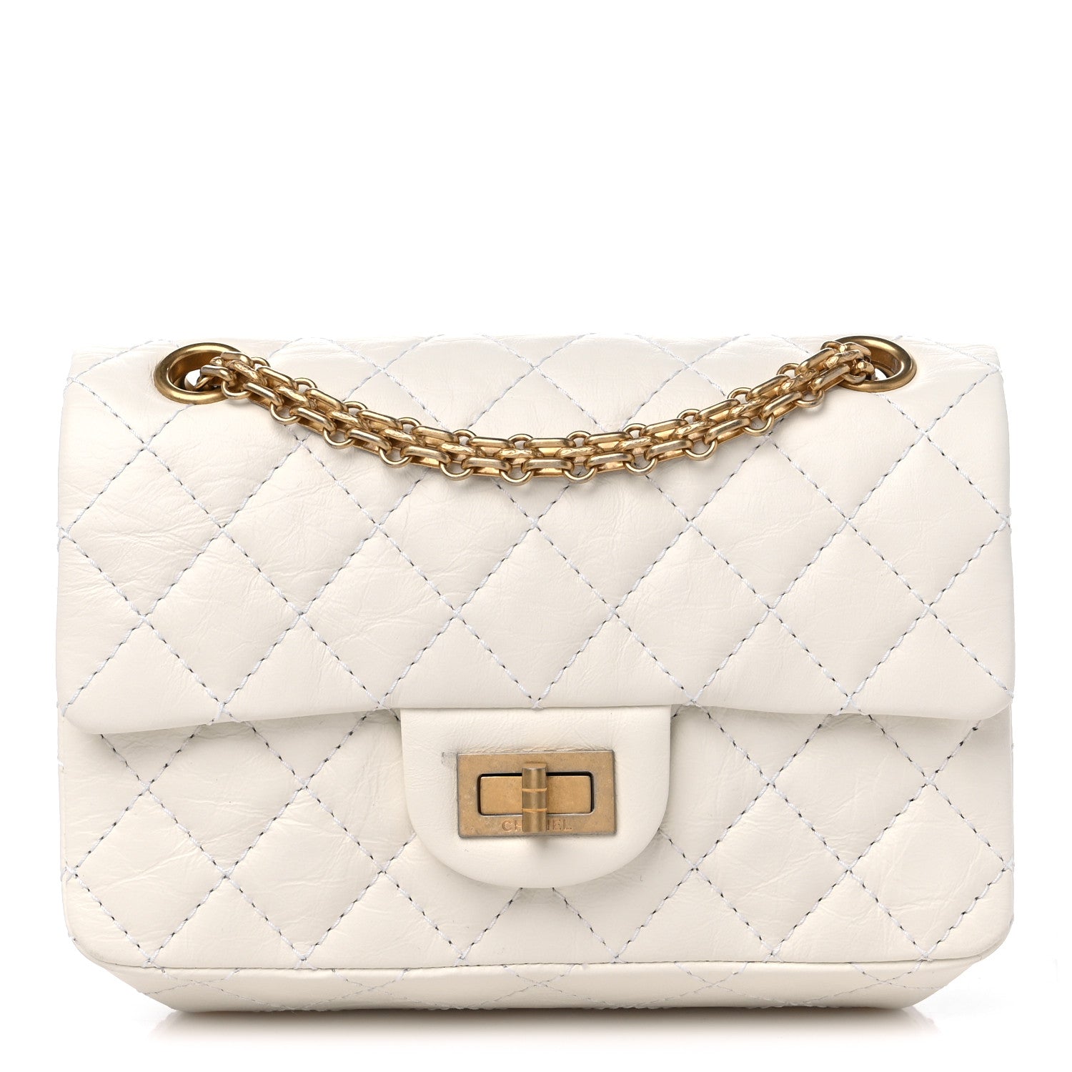 Chanel Aged Calfskin Quilted 2.55 Reissue Mini Flap White 1 of 9
