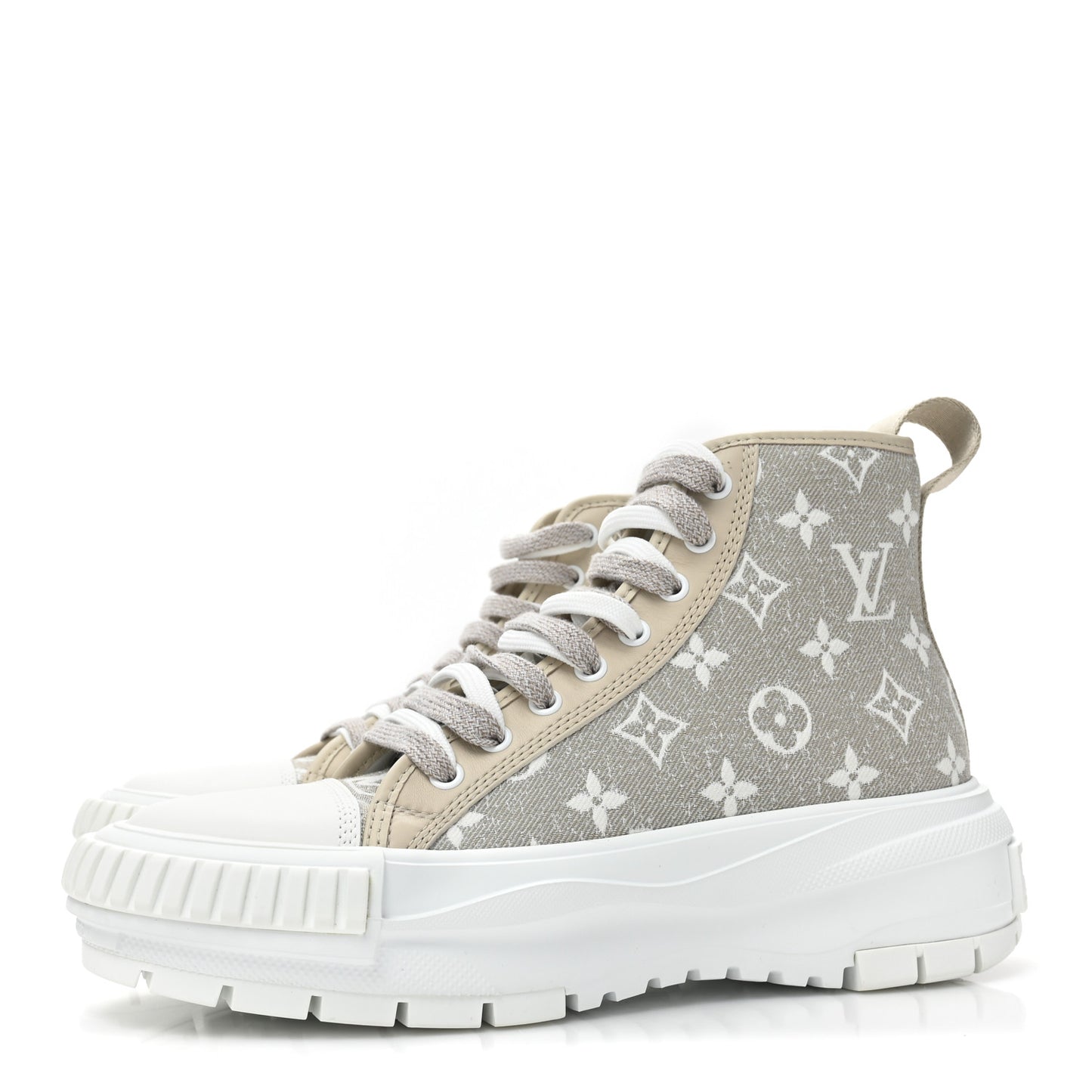 Denim Monogram Squad Sneaker Boots 37.5 Beige