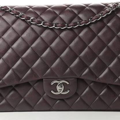 Chanel Lambskin Quilted Maxi Double Flap Purple 8 of 21