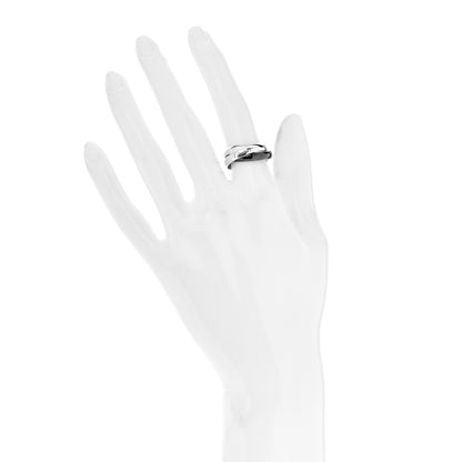 Cartier 18K White Gold Palladium Black Ceramic Trinity Ring 50 5.25 2 of 6