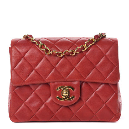Chanel Lambskin Quilted Mini Square Flap Red 1 of 10