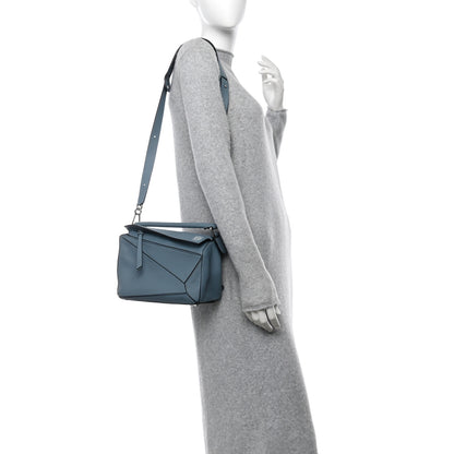 Loewe Calfskin Small Puzzle Bag Stone Blue 2 of 9