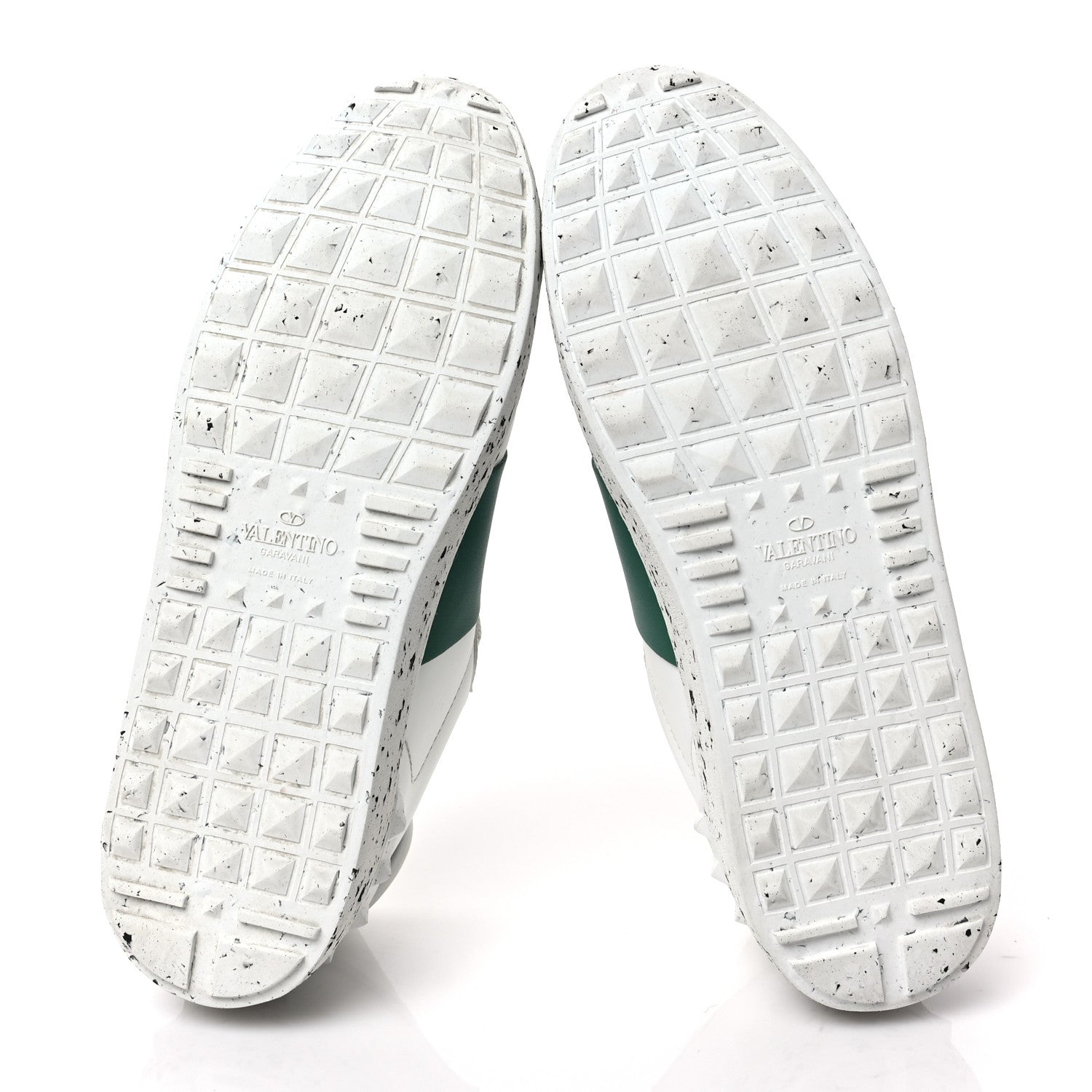 Valentino Garavani Bio-Based Vegan Leather Womens Rockstud Open for a Change Sneakers 40 White English Green 5 of 8
