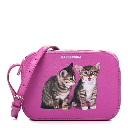 Balenciaga Calfskin Kittens Logo XS Everyday Camera Bag Fuchsia 1 of 8