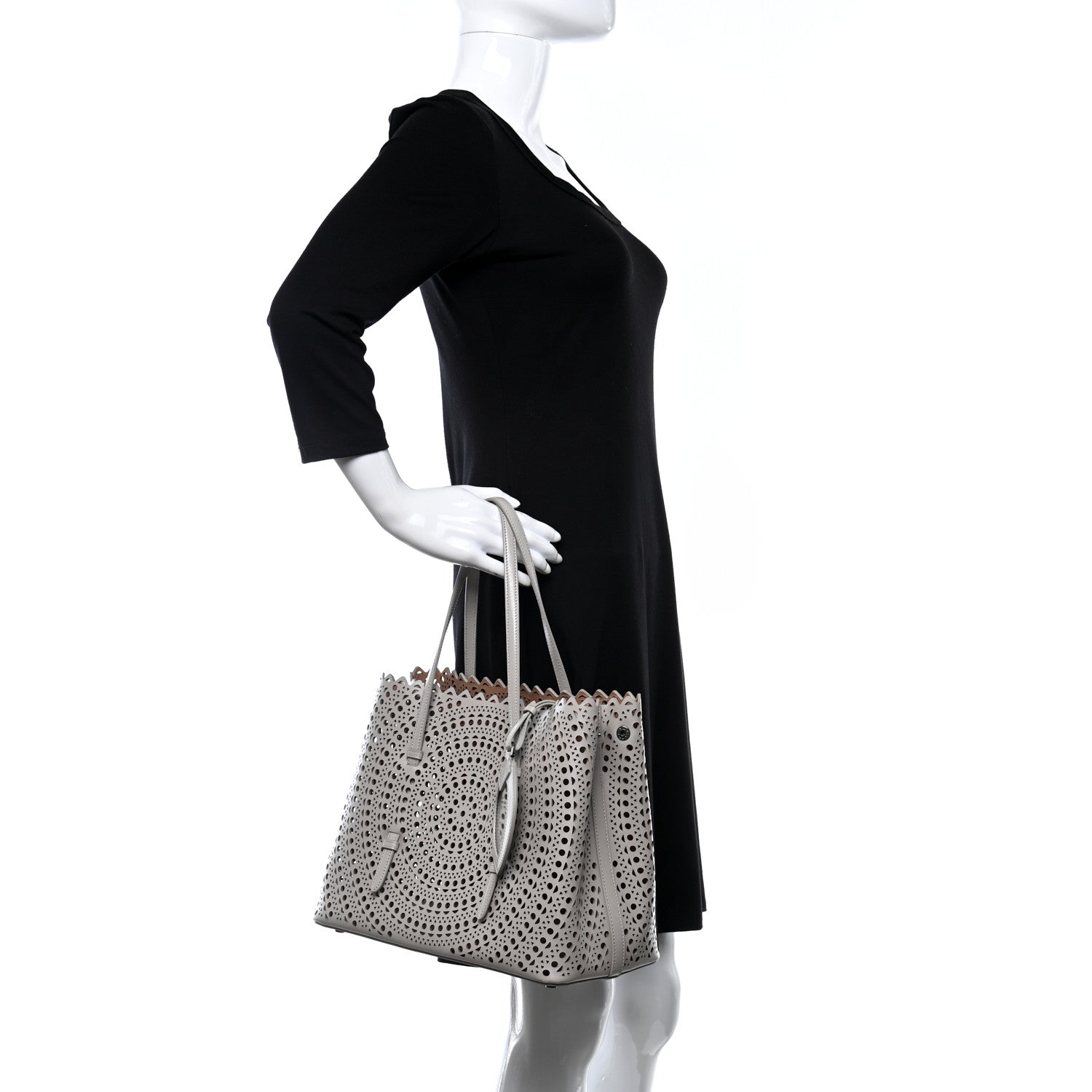 Alaia Lux Calfskin Vienne Mina 32 Bag Perle 2 of 9