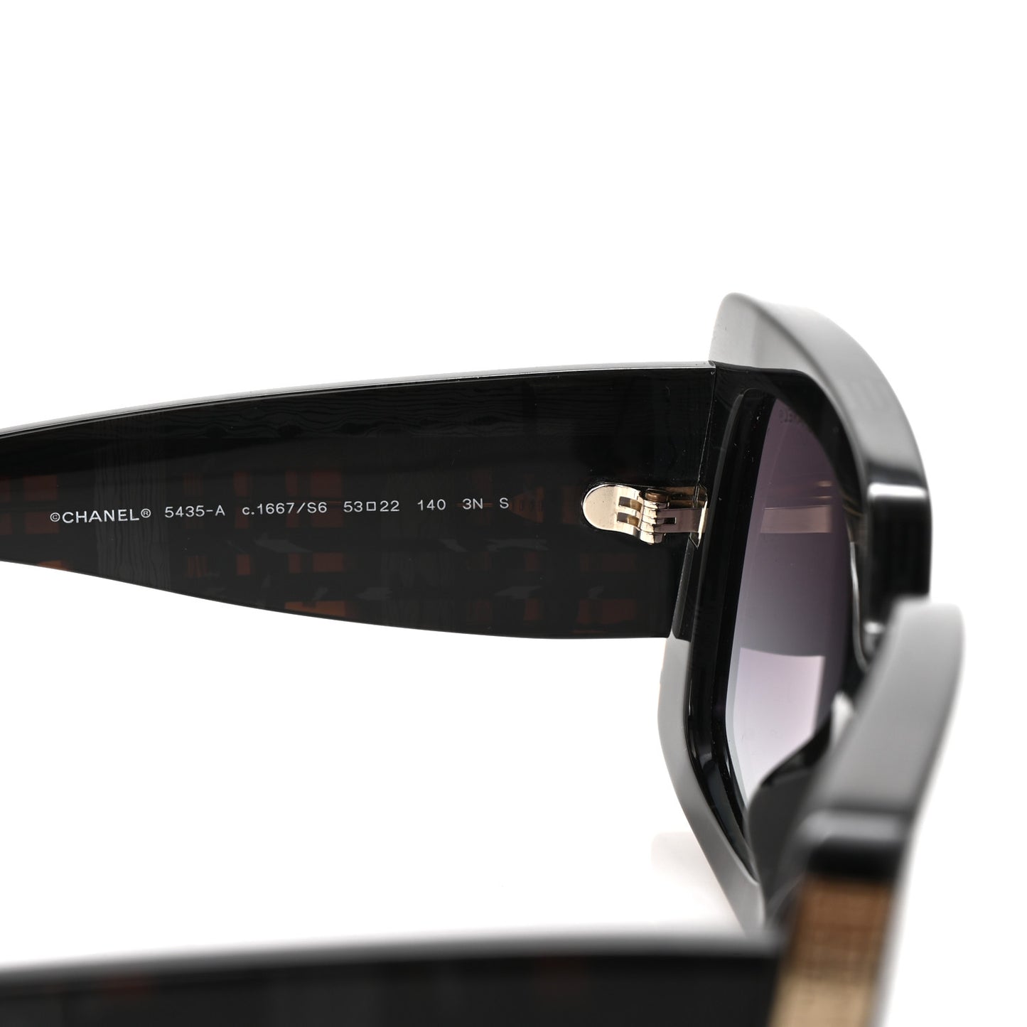 Acetate Rectangle Sunglasses 5435-A Black