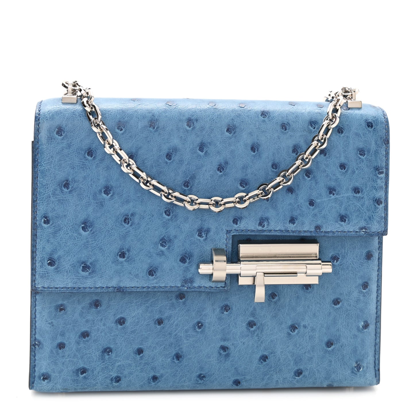Ostrich Mini Verrou Chaine Bag