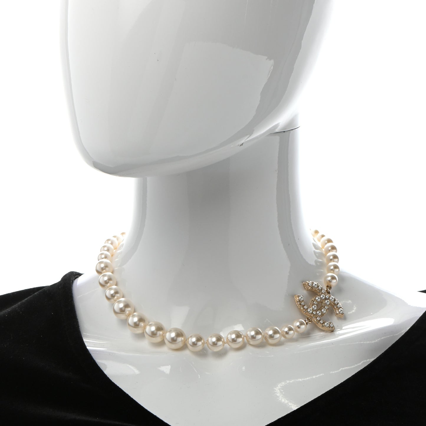 Pearl CC 100th Anniversary Necklace Light Gold