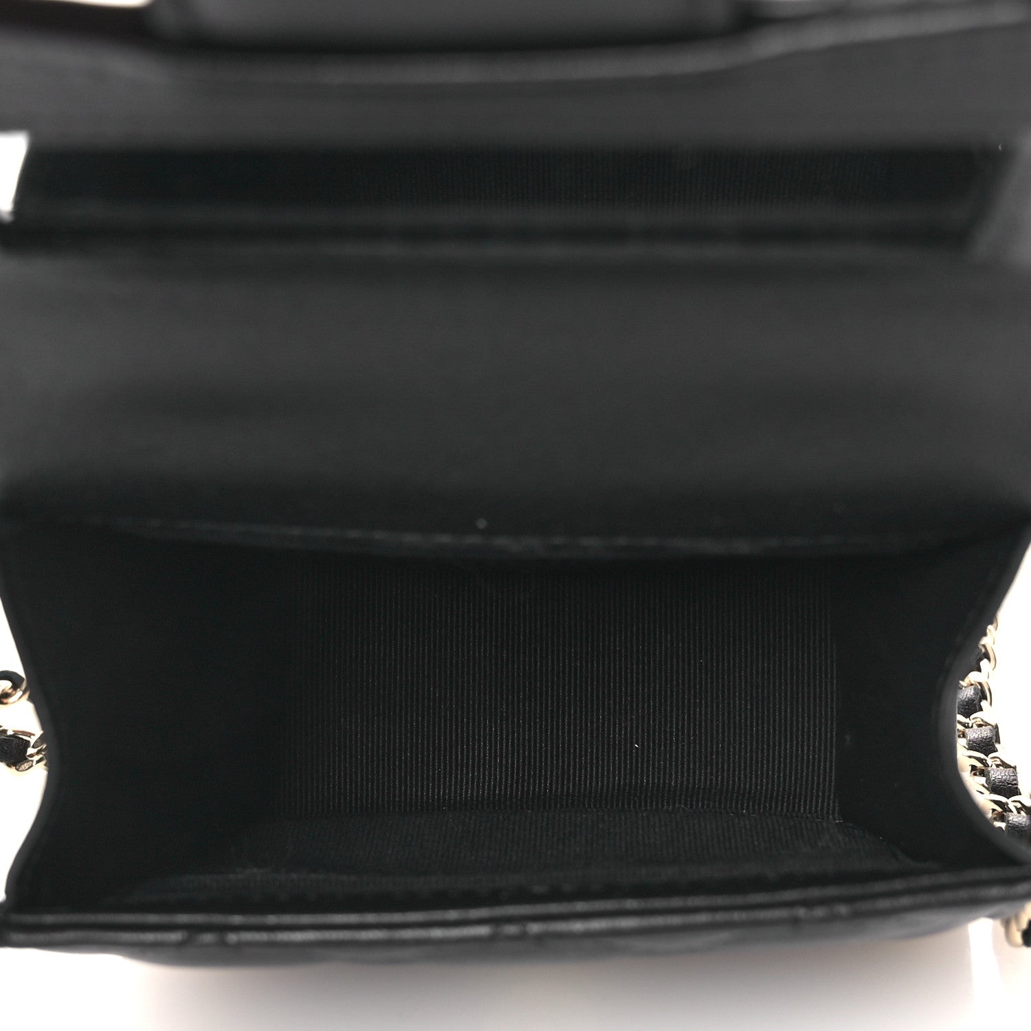 Chanel Lambskin Quilted Top Handle Flap Clutch With Chain Black 5 of 11
