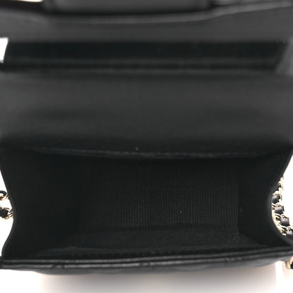 Chanel Lambskin Quilted Top Handle Flap Clutch With Chain Black 5 of 11