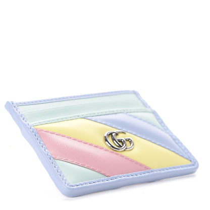 Gucci Calfskin Matelasse Diagonal GG Marmont Card Holder Wallet Multicolor Pastel 4 of 6