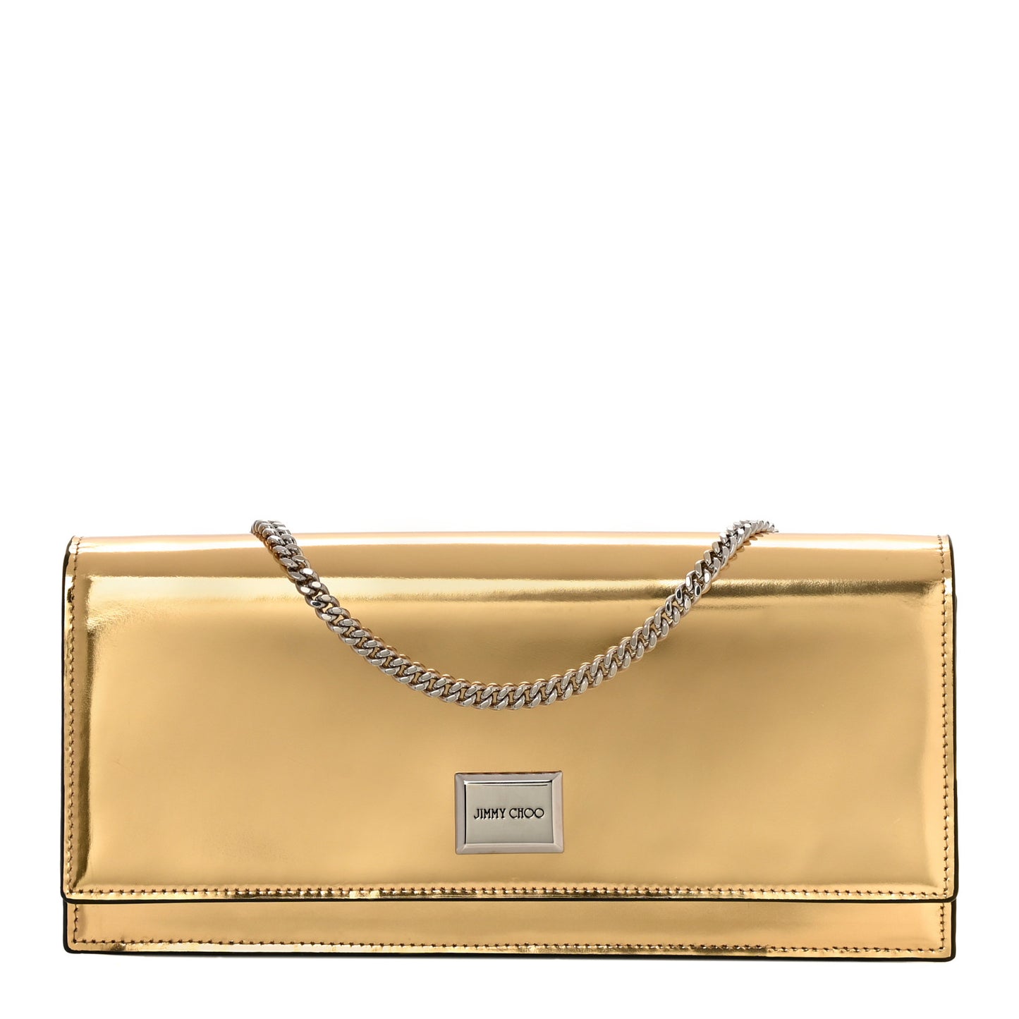 Patent Lilia Clutch Bag Gold