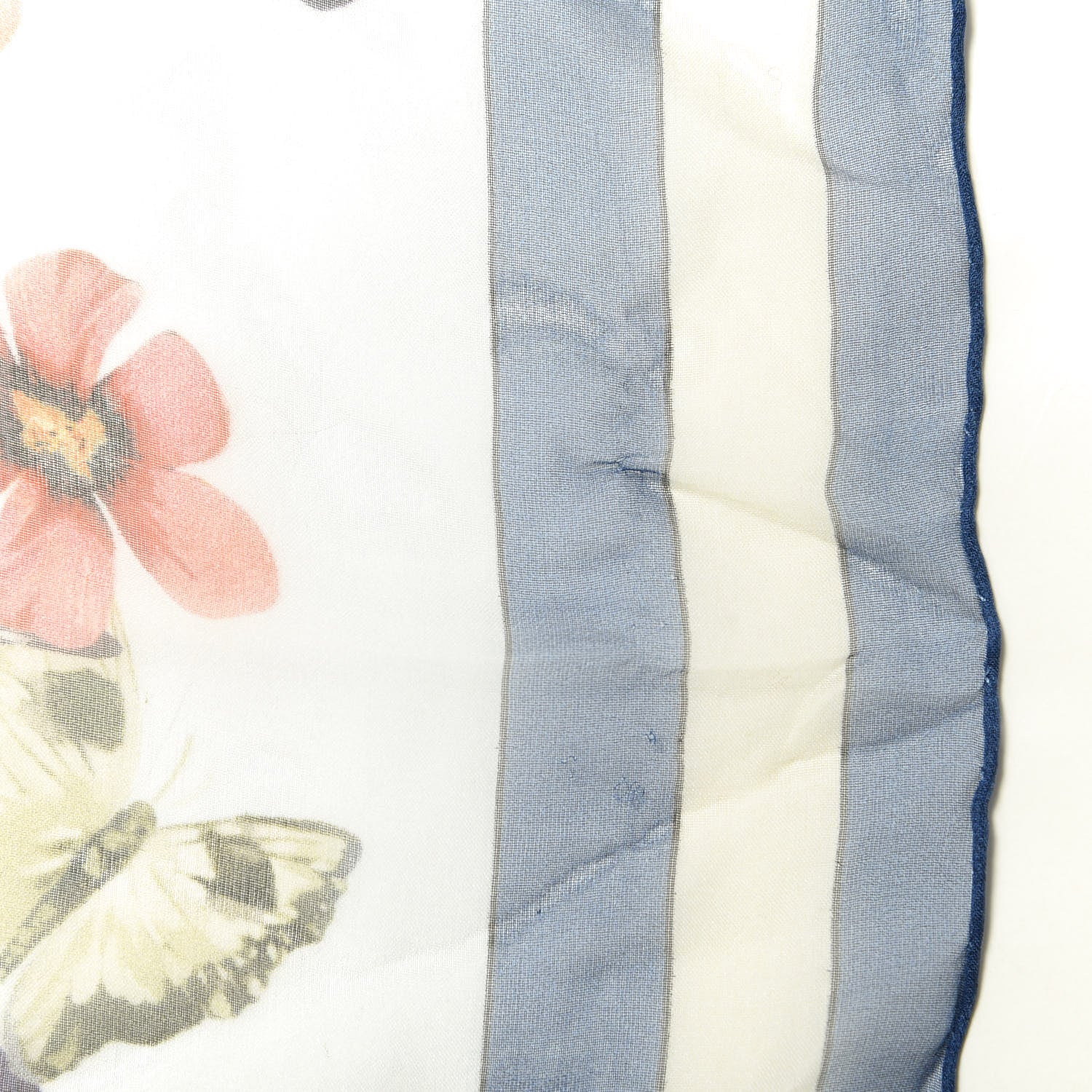 Alexander McQueen Silk Chiffon Butterfly And Lion Scarf Blue 6 of 6
